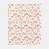 Behangselpatroon van roze rozen 3 fleece deken (Voorkant)