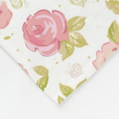 Behangselpatroon van roze rozen 3 fleece deken (Hoek)