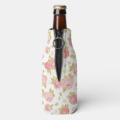 Behangselpatroon van roze rozen 3 flesjeskoeler (Fles Achterkant)