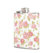 Behangselpatroon van roze rozen 3 heupfles (Links)