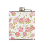 Behangselpatroon van roze rozen 3 heupfles (Achterkant)