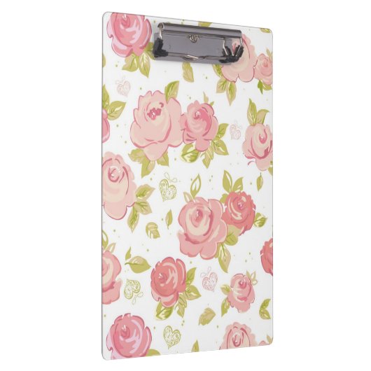 Behangselpatroon van roze rozen 3 klembord (Rechts)