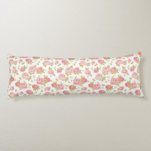 Behangselpatroon van roze rozen 3 lichaamskussen (Achterkant)