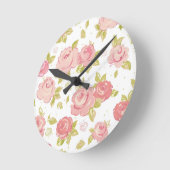 Behangselpatroon van roze rozen 3 ronde klok (Hoek)