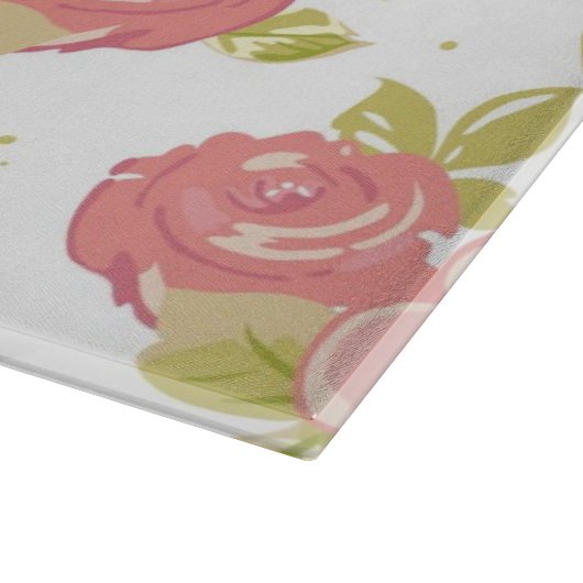 Behangselpatroon van roze rozen 3 snijplank (Hoek)