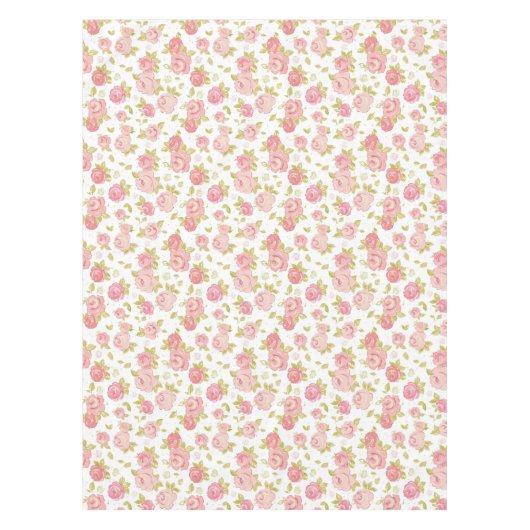Behangselpatroon van roze rozen 3 tafelkleed (Voorkant)
