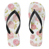 Behangselpatroon van roze rozen 3 teenslippers (Voetbed)