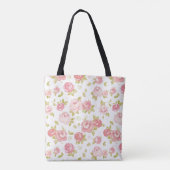 Behangselpatroon van roze rozen 3 tote bag (Achterkant)
