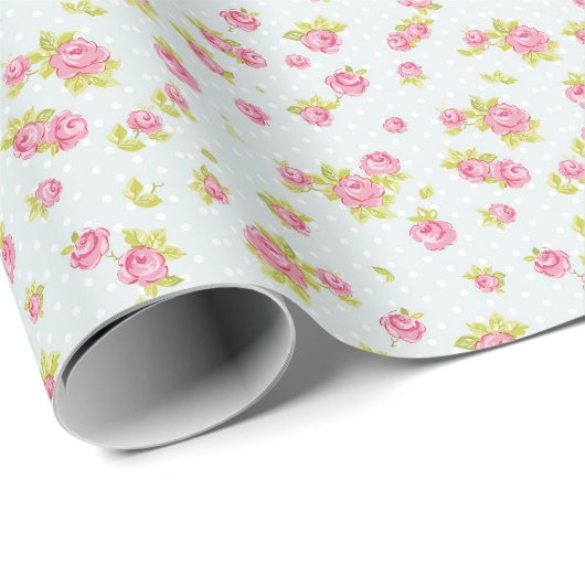 Behangselpatroon van roze rozen 4 cadeaupapier (Rol Hoek)