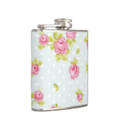 Behangselpatroon van roze rozen 4 heupfles (Rechts)