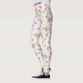 Behangselpatroon van roze rozen 4 leggings (Links)