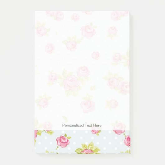 Behangselpatroon van roze rozen 4 post-it® notes (Voorkant)