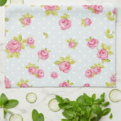 Behangselpatroon van roze rozen 4 theedoek (Gevouwen)