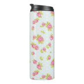 Behangselpatroon van roze rozen 4 thermosbeker (Geroteerd rechts)