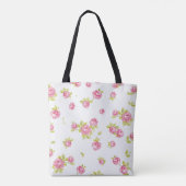 Behangselpatroon van roze rozen 4 tote bag (Achterkant)