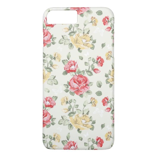 Behangselpatroon van roze rozen Case-Mate iPhone case (Achterkant)