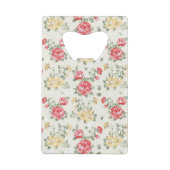 Behangselpatroon van roze rozen creditkaart flessenopener (Achterkant)