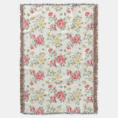 Behangselpatroon van roze rozen deken (Voorkant Verticaal)