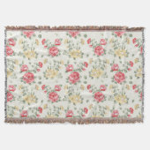 Behangselpatroon van roze rozen deken (Voorkant)