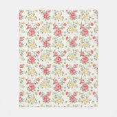 Behangselpatroon van roze rozen fleece deken (Voorkant)
