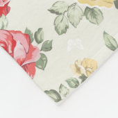 Behangselpatroon van roze rozen fleece deken (Hoek)