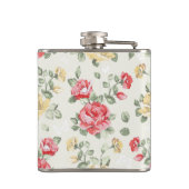 Behangselpatroon van roze rozen heupfles (Achterkant)