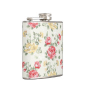 Behangselpatroon van roze rozen heupfles (Rechts)