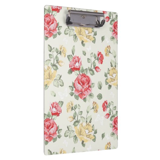 Behangselpatroon van roze rozen klembord (Rechts)