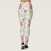 Behangselpatroon van roze rozen leggings (Achterkant)