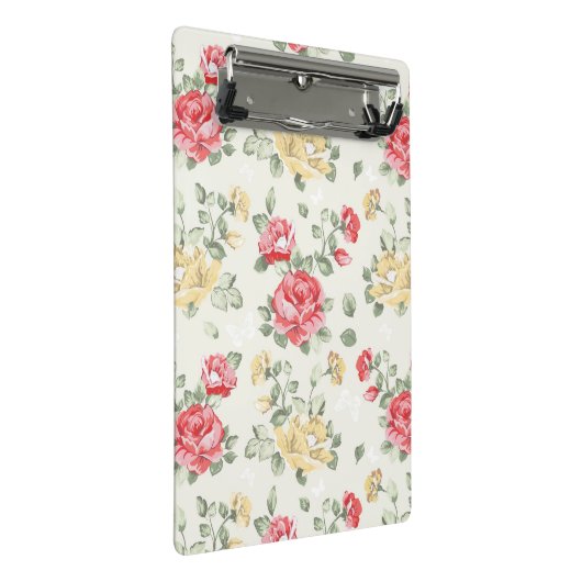 Behangselpatroon van roze rozen mini klembord (Schuin)