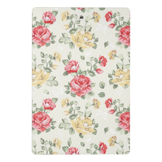 Behangselpatroon van roze rozen mini klembord (Achterkant)