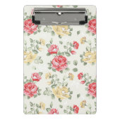 Behangselpatroon van roze rozen mini klembord (Voorkant)