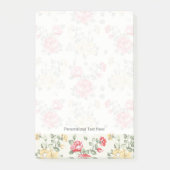 Behangselpatroon van roze rozen post-it® notes (Voorkant)