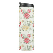 Behangselpatroon van roze rozen thermosbeker (Geroteerd rechts)