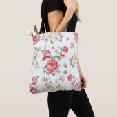 Behangselpatroon van roze rozen tote bag (Dichtbij)