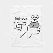 Behave No Funny Cat Meme Cartoon Design  Fleece Deken (Voorkant)