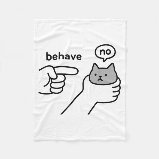 Behave No Funny Cat Meme Cartoon Design  Fleece Deken (Voorkant)