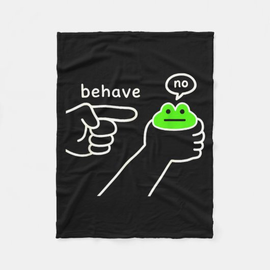 Behave No Funny Frog Meme Humor  Fleece Deken (Voorkant)