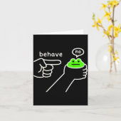 Behave No Funny Frog Meme Humor  Kaart (Gele Bloem)