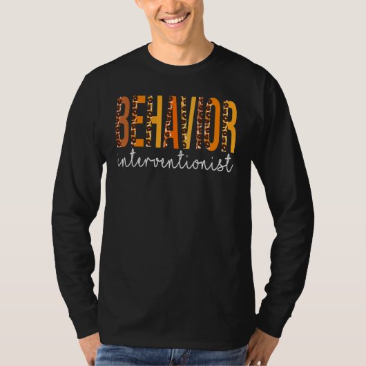 Behavior Interventionist leopard Fall Autumn Thank T-shirt (Voorkant)