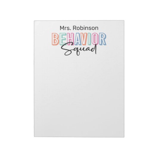 Behavior Therapist Squad Teacher Appreciation Notitieblok (Linkerzijde)