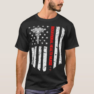 Behavioral Health Nurse American Flag geregistreer T-shirt