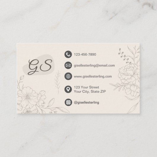 Behavioral Therapist Botanical Floral Visitekaartje (Achterkant)