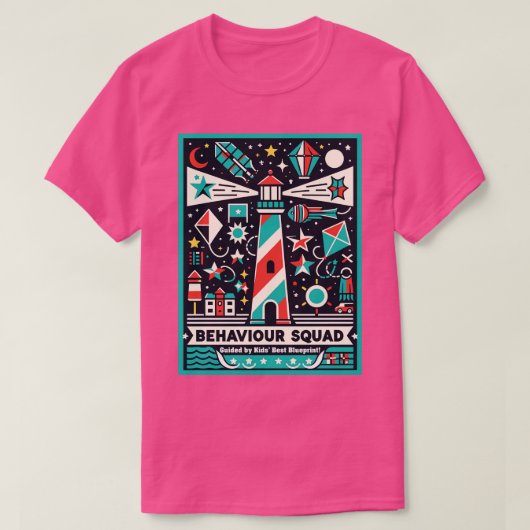 Behaviour Squad Begeleid door Kinder beste blauwdr T-shirt (Design voorkant)