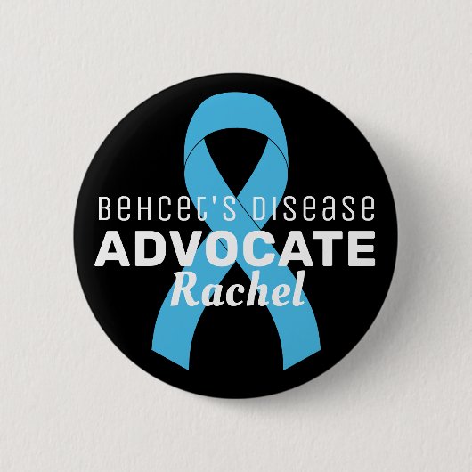 Behçet's Disease Advocate Ribbon Black Button (Voorkant)