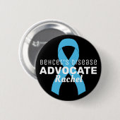 Behçet's Disease Advocate Ribbon Black Button (Voorkant /achterkant)