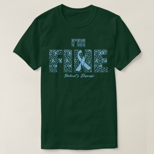 Behcets Disease Awareness fijne linten in deze fam T-shirt (Design voorkant)