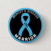 Behcet's Disease Warrior Ribbon Black Button (Voorkant)