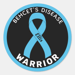 Behçet's Disease Warrior Ribbon Black Ronde Sticker