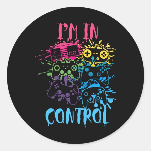 Beheer Alle Dingen Videogame Controller 3 Ronde Sticker (Voorkant)